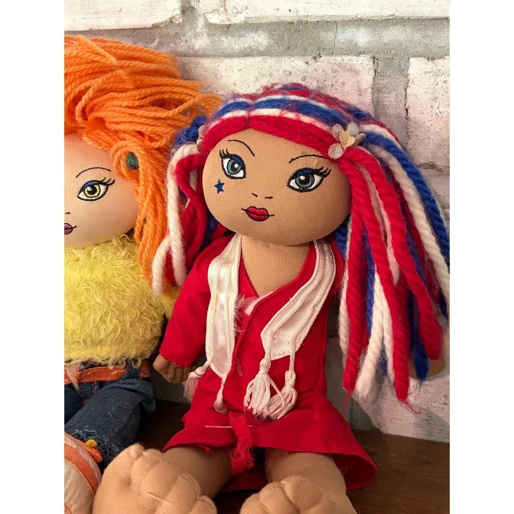 Lot Of 4 The Children's Place PLACE PALS Y2K Soft Cloth Toy Dolls Fair Condition